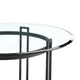 Tibby Modern Round Dining Table | 48’’ Glass Top | Matte Black Iron Base BM339134