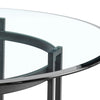 Tibby Modern Round Dining Table | 48’’ Glass Top | Matte Black Iron Base BM339134