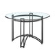 Tibby Modern Round Dining Table | 48" Glass Top | Matte Black Iron Base