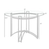 Tibby Modern Round Dining Table | 48’’ Glass Top | Matte Black Iron Base BM339134
