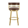 Maxi Swivel Barstool Chair | Gold Steel | Coffee Brown Faux Leather BM339136