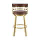 Maxi Swivel Barstool Chair | Gold Steel | Coffee Brown Faux Leather BM339136