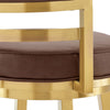 Maxi Swivel Barstool Chair | Gold Steel | Coffee Brown Faux Leather BM339136