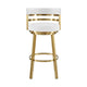 Maxi Swivel Counter Stool Chair | Gold Steel Frame | White Faux Leather