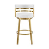Maxi Swivel Counter Stool Chair | Gold Steel Frame | White Faux Leather