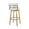 Maxi Swivel Counter Stool Chair | Gold Steel Frame | White Faux Leather