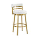 Maxi Swivel Barstool Chair | Gold Stainless Steel | White Faux Leather
