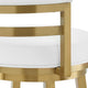 Maxi Swivel Barstool Chair | Gold Stainless Steel | White Faux Leather