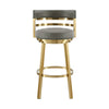 Maxi Swivel Counter Stool Chair | Gold Steel | Vintage Gray Faux Leather