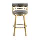 Maxi Swivel Barstool Chair | Gold Stainless Steel | Gray Faux Leather