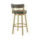 Maxi Swivel Barstool Chair | Gold Stainless Steel | Gray Faux Leather