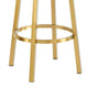 Maxi Swivel Barstool Chair | Gold Stainless Steel | Gray Faux Leather