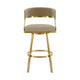 Beth Swivel Barstool Chair | Gold Steel | Sand Brown Faux Leather BM339142