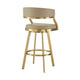 Beth Swivel Barstool Chair | Gold Steel | Sand Brown Faux Leather BM339142