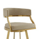 Beth Swivel Barstool Chair | Gold Steel | Sand Brown Faux Leather BM339142