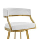Beth Swivel Counter Stool Chair | Gold Steel Frame | White Faux Leather