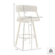 Beth Swivel Counter Stool Chair | Gold Steel Frame | White Faux Leather
