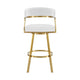 Beth Swivel Barstool Chair | Gold Stainless Steel | White Faux Leather
