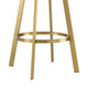 Beth Swivel Barstool Chair | Gold Stainless Steel | White Faux Leather