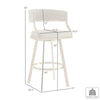 Beth Swivel Barstool Chair | Gold Stainless Steel | White Faux Leather
