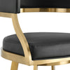 Beth Swivel Counter Stool Chair | Gold Steel Frame | Black Faux Leather