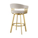 Luci Swivel Counter Stool Chair | Gold Steel Legs | Taupe Polyester