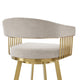 Luci Swivel Counter Stool Chair | Gold Steel Legs | Taupe Polyester