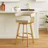 Luci Swivel Counter Stool Chair | Gold Steel Legs | Taupe Polyester