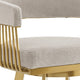 Luci Swivel Counter Stool Chair | Gold Steel Legs | Taupe Polyester