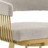 Luci Swivel Counter Stool Chair | Gold Steel Legs | Taupe Polyester