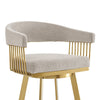 Luci Swivel Barstool Chair | Gold Stainless Steel Legs | Taupe Polyester BM339150