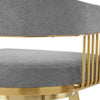 Luci Swivel Counter Stool Chair | Gold Steel | Anchor Gray Polyester