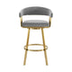 Luci Swivel Barstool Chair | Gold Steel | Tapered Legs | Gray Polyester