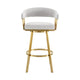 Luci Swivel Counter Stool Chair | Gold Steel Frame | Silver Polyester
