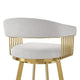Luci Swivel Barstool Chair | Gold Steel | Taper Legs | Silver Polyester