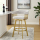 Luci Swivel Barstool Chair | Gold Steel | Taper Legs | Silver Polyester
