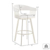 Luci Swivel Barstool Chair | Gold Steel | Taper Legs | Silver Polyester