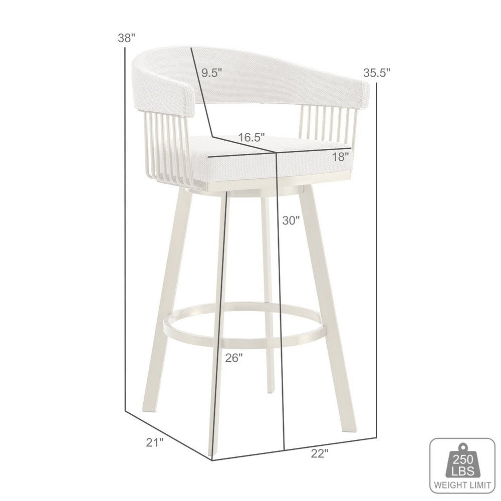 Luci Swivel Barstool Chair | Gold Steel | Taper Legs | Silver Polyester