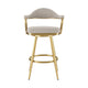 Justy Swivel Counter Stool Chair | Gold Steel Legs | Taupe Polyester