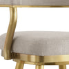 Justy Swivel Counter Stool Chair | Gold Steel Legs | Taupe Polyester