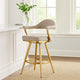 Justy Swivel Counter Stool Chair | Gold Steel Legs | Taupe Polyester