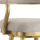 Justy Swivel Counter Stool Chair | Gold Steel Legs | Taupe Polyester