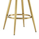 Justy Swivel Barstool Chair | Gold Steel Taper Legs | Taupe Polyester