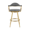 Justy Swivel Counter Stool Chair | Gold Steel | Anchor Gray Polyester