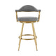 Justy Swivel Counter Stool Chair | Gold Steel | Anchor Gray Polyester
