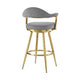 Justy Swivel Counter Stool Chair | Gold Steel | Anchor Gray Polyester