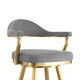 Justy Swivel Counter Stool Chair | Gold Steel | Anchor Gray Polyester