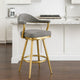 Justy Swivel Counter Stool Chair | Gold Steel | Anchor Gray Polyester