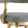Justy Swivel Counter Stool Chair | Gold Steel | Anchor Gray Polyester