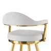 Justy Swivel Counter Stool Chair | Gold Steel Frame | Silver Polyester